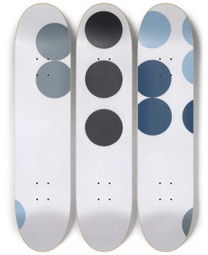 Triptych art skateboard deck of Sophie Taeuberarp Circular Image In Motion by Sophie Taeuber-Arp (1889-1943)