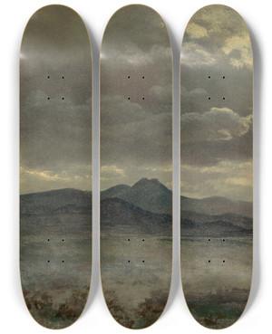 Triptych art skateboard deck of Albert Bierstadt Cloud Study In San Francisco by Albert Bierstadt (1830-1902)
