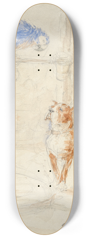 Henri de Toulouse-Lautrec - Perroquet et chien 8.25 inch art skate deck