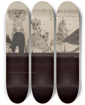 Triptych art skateboard deck of James Ensor Doctrinaire Voeding by James Ensor (1860-1949)