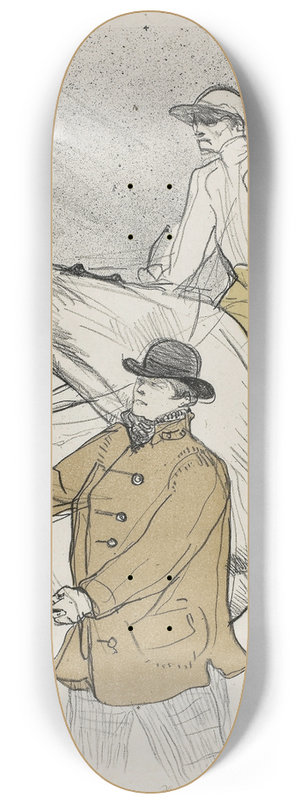 Henri de Toulouse-Lautrec - The Jockey Going to the Post 8.25 inch art skate deck Henri de Toulouse-Lautrec - The Jockey Going to the Post 8.25 inch art skate deck