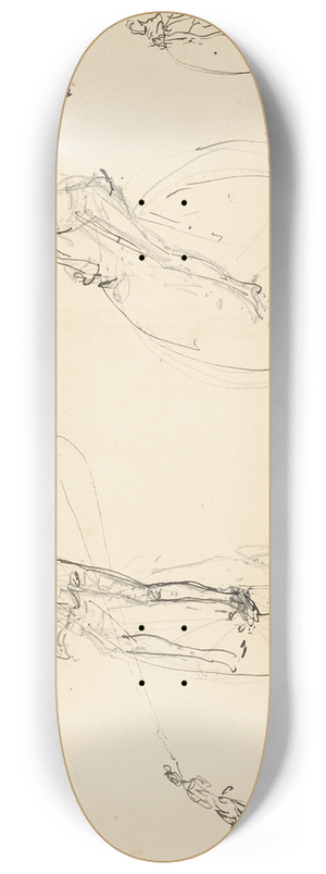Henri de Toulouse-Lautrec - tude de vlocipdistes 8.25 inch art skate deck Henri de Toulouse-Lautrec - tude de vlocipdistes 8.25 inch art skate deck