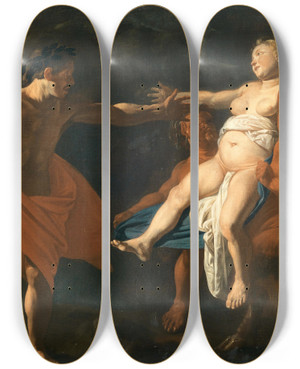 Triptych art skateboard deck of Dutch School Orpheus And Eurydice by Dutch School