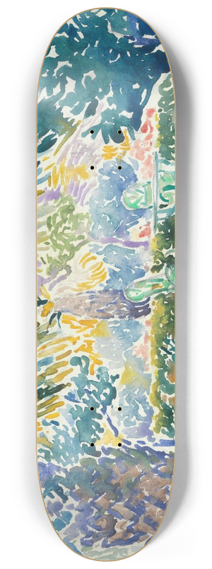 Henri-Edmond Cross - Garden of the Painter at Saint Clair 8.25 inch art skate deck