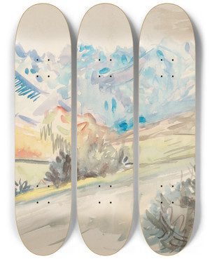 Triptych art skateboard deck of Arnold Peter Weiszkubnan Lane by Arnold Peter Weisz-Kubnan (1898-1944)