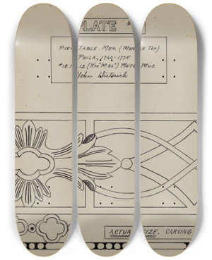 Triptych art skateboard deck of John Dieterich Pier Table_1 by John Dieterich
