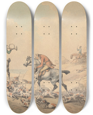 Triptych art skateboard deck of Samuel Howitt The Death by Samuel Howitt (1756-1822)