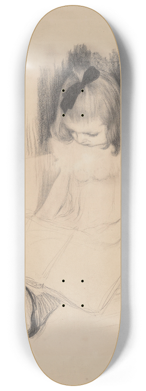 Henri Evenepoel - Girl Reading 8.25 inch art skate deck