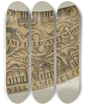 Triptych art skateboard deck of William Mcauley Powder Horn_2 by William Mcauley