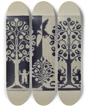 Triptych art skateboard deck of Arthur G Merkley Tyler Coverlet_5 by Arthur G Merkley