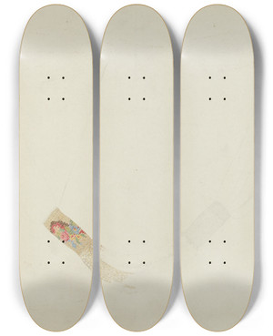 Triptych art skateboard deck of Alfred H Smith Necklace by Alfred H Smith