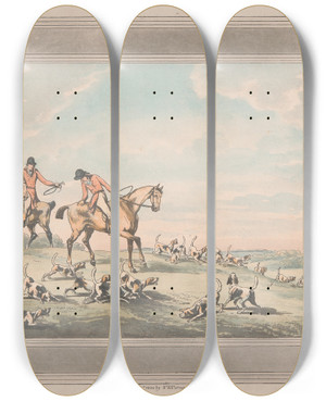 Triptych art skateboard deck of Samuel Howitt The Check_2 by Samuel Howitt (1756-1822)