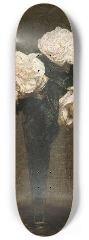Henri Fantin-Latour - Roses in a Vase 8.25 inch art skate deck