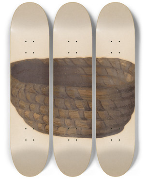 Triptych art skateboard deck of J Howard Iams Bread Basket by J Howard Iams (20-)