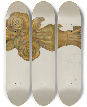 Triptych art skateboard deck of Harry Jennings Tieback_7 by Harry Jennings