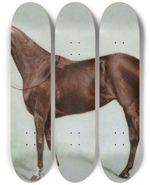 Triptych art skateboard deck of George Paice Pretty Polly by George Paice (1854-1925)