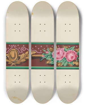 Triptych art skateboard deck of John Garay Wall Paper Border_3 by John Garay