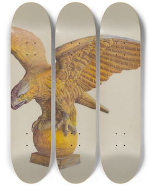 Triptych art skateboard deck of Zabelle Missirian Metal Eagle by Zabelle Missirian