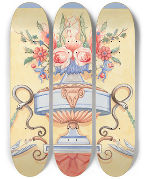Triptych art skateboard deck of Dana Bartlett Wall Painting by Dana Bartlett