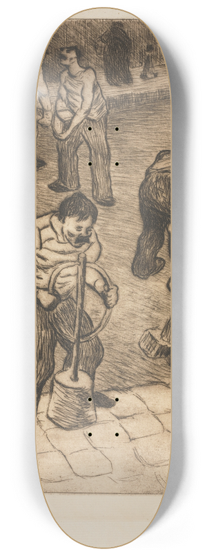 Henri-Gabriel Ibels - The Street Pavers 8.25 inch art skate deck