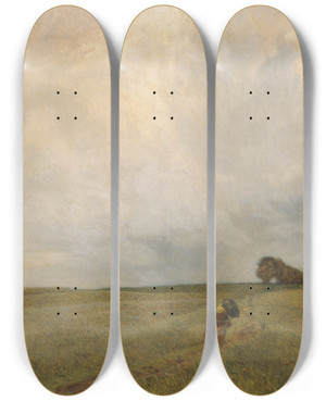 Triptych art skateboard deck of Thomas Leitner Sturm Und Regen by Thomas Leitner (1876-1948)