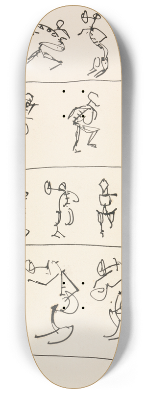 Henri Gaudier-Brzeska - Four Registers of Fourteen Dancing Figures 8.25 inch art skate deck