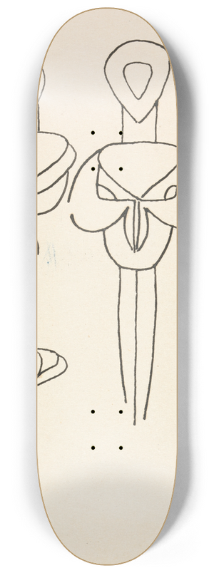 Henri Gaudier-Brzeska - Four Studies for Two Figural Designs 8.25 inch art skate deck