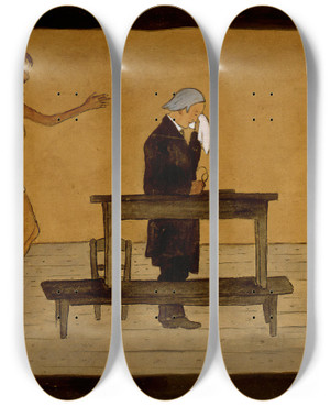 Triptych art skateboard deck of Hugo Simberg For Thy Sake by Hugo Simberg (1873-1917)