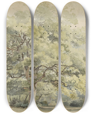 Triptych art skateboard deck of George Andries Roth Boomstudie by George Andries Roth (1809-1887)