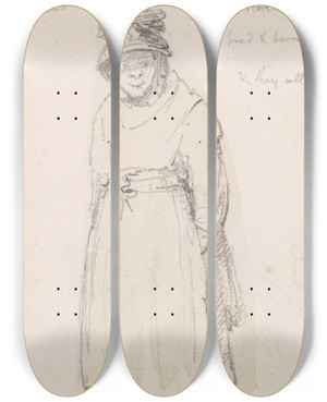 Triptych art skateboard deck of Thomas Hastings Mary Anne Leonard by Thomas Hastings (1778-1854)