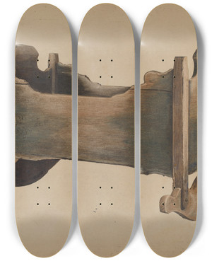 Triptych art skateboard deck of Harley Kempter Baby Cradle by Harley Kempter