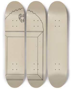 Triptych art skateboard deck of Francis Borelli Mirror_2 by Francis Borelli