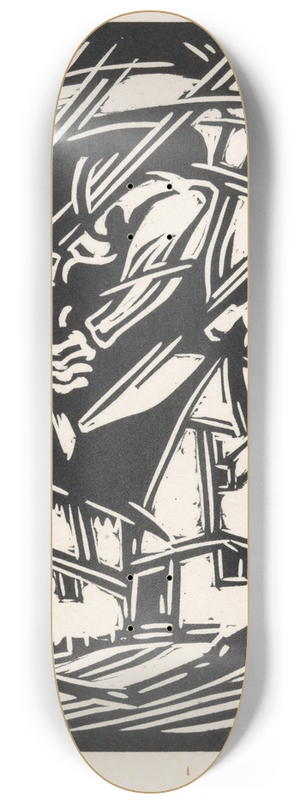 Henri Jonas - Personificatie van de wind bij een gebouw 8.25 inch art skate deck