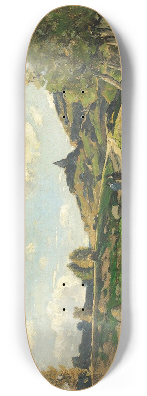 Henri-Joseph Harpignies - La Chapelle Sainte tienne 8.25 inch art skate deck