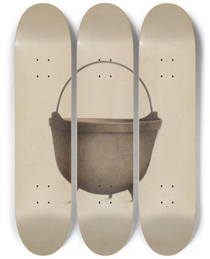 Triptych art skateboard deck of Harry Jennings Potato Kettle by Harry Jennings