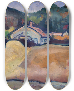 Triptych art skateboard deck of Paul Klee Landscape by Paul Klee (1879-1940)