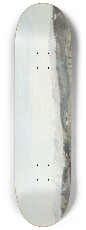 Henri-Joseph Harpignies - Landscape with a River Valley in the South of France 8.25 inch art skate deck