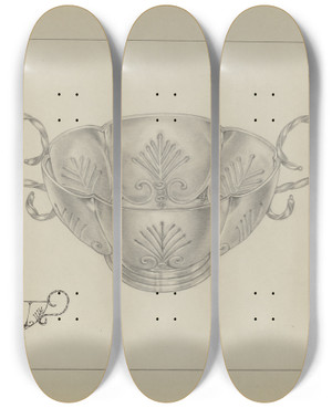 Triptych art skateboard deck of Michael Fenga Silver Bowl_2 by Michael Fenga (20-)