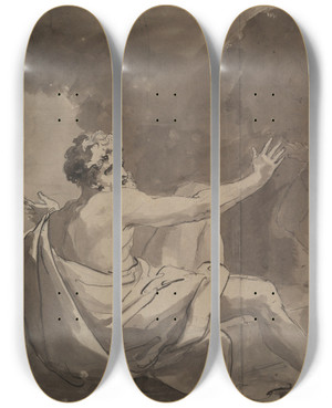 Triptych art skateboard deck of Benjamin West Classicalscene by Benjamin West (1738-1820)