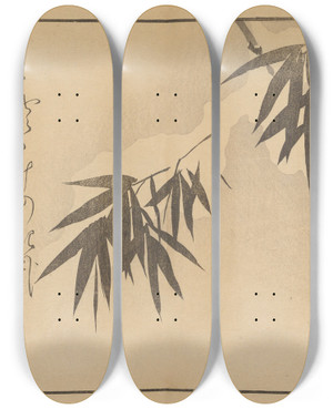 Triptych art skateboard deck of Sakai Hoitsu Sakai Hoitsu Gajo Pl19 by Sakai Hoitsu (1761-1828)