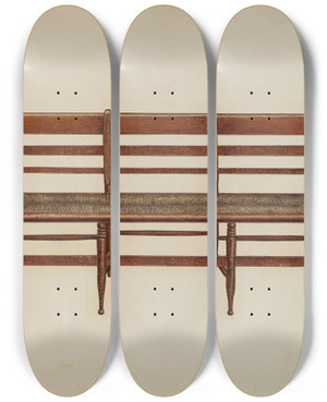 Triptych art skateboard deck of Harry Eisman Settee_1 by Harry Eisman