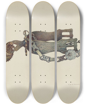 Triptych art skateboard deck of Robert Wr Taylor Spur_11 by Robert W R Taylor (20-)