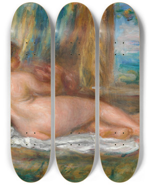 Triptych art skateboard deck of Pierreauguste Renoir Nu Couch Odalisque Couche by Pierre-Auguste Renoir (1841-1919)