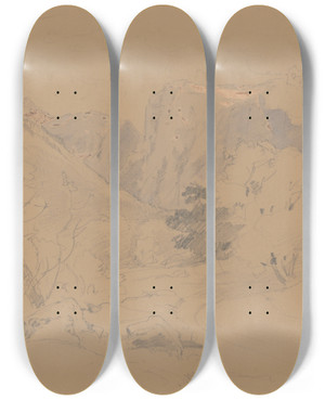 Triptych art skateboard deck of Jan Nowopack Valley by Jan Nowopacky