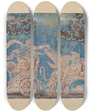 Triptych art skateboard deck of David Dorfman Bandbox Section by David Dorfman