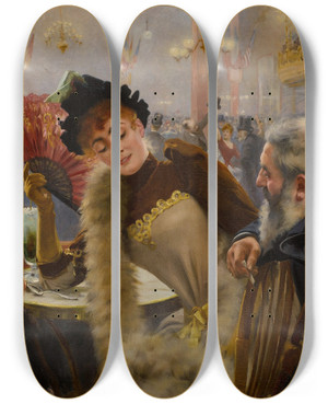 Triptych art skateboard deck of Pierre Andr Brouillet Suzanne by Pierre Andre Brouillet (1857-1914)