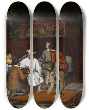 Triptych art skateboard deck of Chester Loomis Christopher Sly by Chester Loomis (1852-1924)