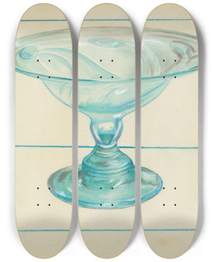 Triptych art skateboard deck of Van Silvay Compote_2 by Van Silvay