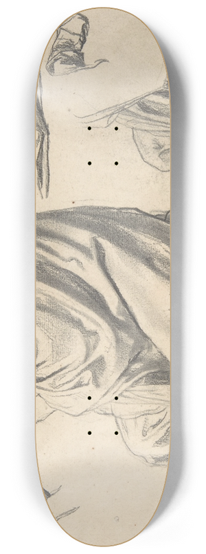 Henri Lehmann - Kneeling Draped Male Figure, Facing Left 8.25 inch art skate deck