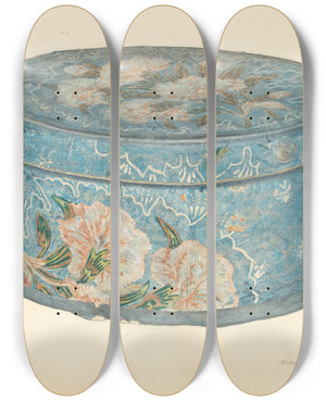 Triptych art skateboard deck of Dorothy Dwin Bandbox_1 by Dorothy Dwin